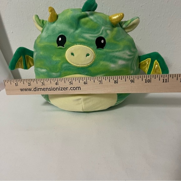 Squishmallow 9" Green Tie Dye Dexter Dragon Plush Embroidered Swirl Year 2020 - Picture 8 of 8
